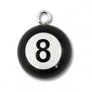 Pendentifs accroche-regard boule de billard 8 Noir-blanc