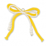 Pendentifs accroche-regard double nœud Blanc-jaune
