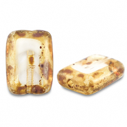 Perles tchèques TCB rectangle 12x8mm Transparent blanc