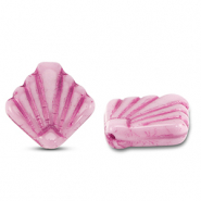 Perles tchèques diafan 17mm Rose-fuchsia