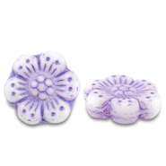 Perles tchèques boho flower 14mm Violet