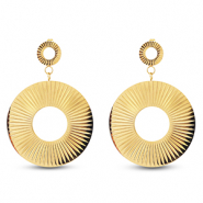 Boucles d'oreilles / puces en acier Inox rond Doré