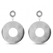 Boucles d'oreilles / puces en acier Inox rond Argenté