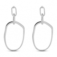 Boucles d'oreilles / puces en acier Inox irrégulier Argenté