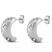Boucles d'oreilles / puces en acier Inox Argenté