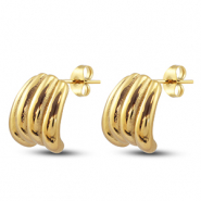 Boucles d'oreilles / puces en acier Inox Doré