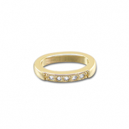 Métal TQ laiton breloques ovale Doré