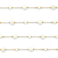 Appr&ecirc;ts en acier inox cha&icirc;ne maille jaseron rond Dor&eacute;-blanc cass&eacute;