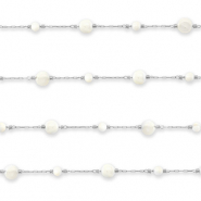 Appr&ecirc;ts en acier inox cha&icirc;ne maille jaseron rond Argent&eacute;-blanc cass&eacute;