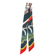 Bandana foulard avec cheval Gris foncé-rouge-jaune