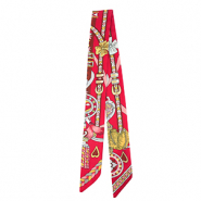 Bandana foulard avec coeur/ceinture en cuir Rouge-marron-gris clair