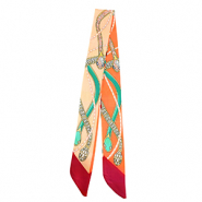Bandana foulard avec serpent Orange abricot-vert-rouge foncé