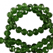 Perles à facettes 4x3mm disque Heishi Vert foncé