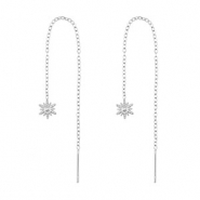 Boucles d'oreilles en acier Inox soleil Argenté