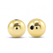 Perles au look m&eacute;tallique rond 12mm Dor&eacute; m&eacute;tallique