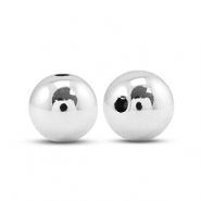Perles au look m&eacute;tallique rond 12mm Argent&eacute; m&eacute;tallique
