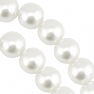Perles en verre 16mm Blanc