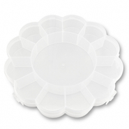 Présentoir bijoux boîte de rangement 13 cases fleur Transparent