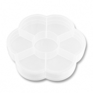 Présentoir bijoux boîte de rangement 7 cases fleur Transparent