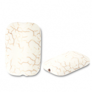 Perles en céramique rectangle Blanc cassé