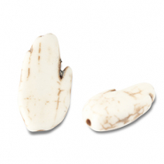 Perles en c&eacute;ramique main Blanc cass&eacute;