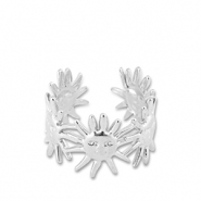 Bagues en acier Inox soleil Argenté