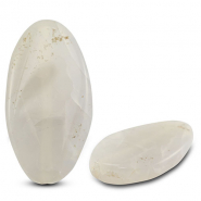 Pierres naturelles perles Agate ovale Transparent gris/transparent p&ecirc;che cr&egrave;me claire