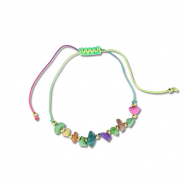 Bracelets tendance perles mixtes Multicolore-dor&eacute;