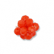 Pendentifs facettées fleur Rouge