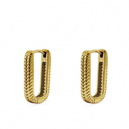 Boucles d'oreilles / puces en acier Inox ovale Dor&eacute;