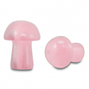 Pierres naturelles verre champignon Rose