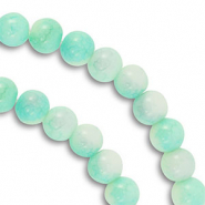 Perles en verre 8 mm Turquoise menthe