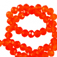 Perles à facettes 4x3mm disque Heishi Orange foncé