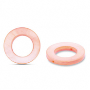 Perles coquillage 20mm rond Rose