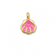 Breloques en métal DQ coquille Rosa magenta-Doré (sans nickel)