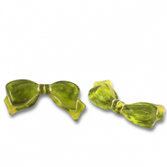 Perles acryliques n&oelig;ud Vert olive-dor&eacute;