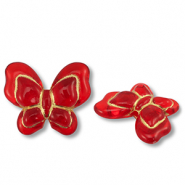 Perles acryliques papillon Rouge-dor&eacute;