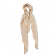 Elastique pour cheveux chouchou avec ruban Marron beige