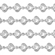 Apprêts en acier Inox chaîne maille jaseron cœur Argenté