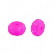 Perles en résine rondelles 6mm Rose magenta