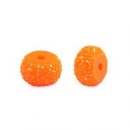 Perles en résine rondelles 6mm Orange néon