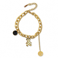 Bracelets en acier Inox ourson Doré