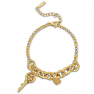 Bracelets en acier Inox clé Doré