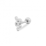 Piercing d’oreilles en acier Inox serpent Argenté