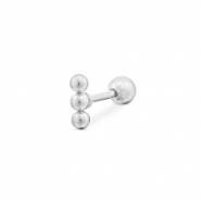 Piercing d&rsquo;oreilles en acier Inox avec boules Argent&eacute;