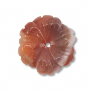 Pierres naturelles perles Agate fleur Multicolore marron-orange