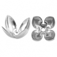 Apprêts en acier Inox coupelle pour perles fleur Argenté
