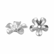 Apprêts en acier Inox coupelle pour perles fleur Argenté