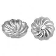 Apprêts en acier Inox coupelle pour perles fleur Argenté