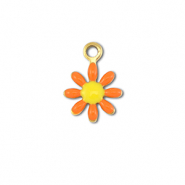 Breloques en acier Inox fleur Doré-orange-jaune